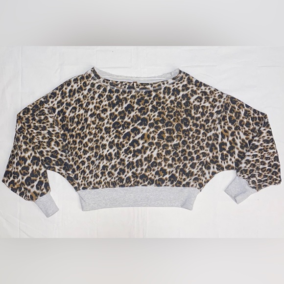 Free People Leopard Print Terry Sweatshirt - Picture 6 of 16